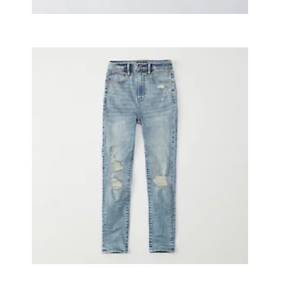 Ultra high rise super skinny distressed jeans